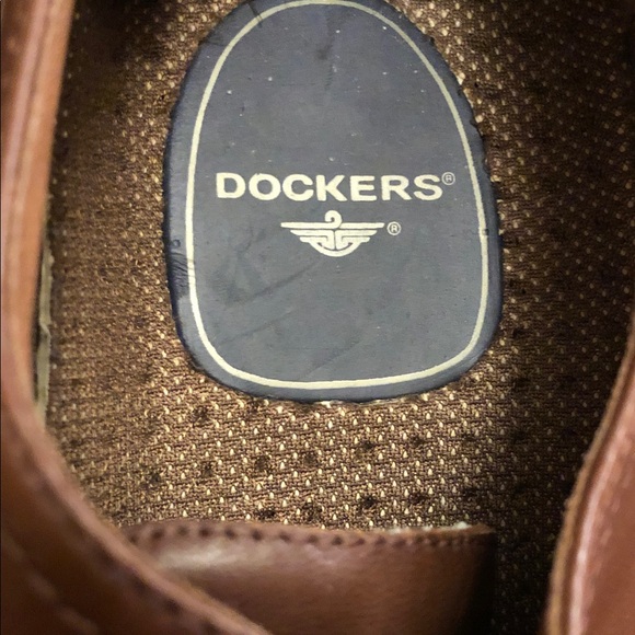 Dockers Brown Leather Oxford Shoes Size 9 1/2 Wide Rubber Traction Sole #832 - Picture 11 of 14